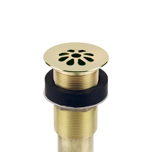 Sinkology SinkSense Bathroom Sink Grid Drain, Satin Gold, Solid Brass, No Overflow, Fits Standard 1.5 Inch Vessel and Bathroom Sinks