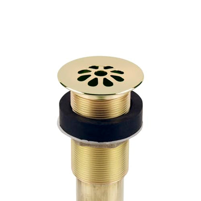 Sinkology SinkSense Bathroom Sink Grid Drain, Satin Gold, Solid Brass, No Overflow, Fits Standard 1.5 Inch Vessel and Bathroom Sinks