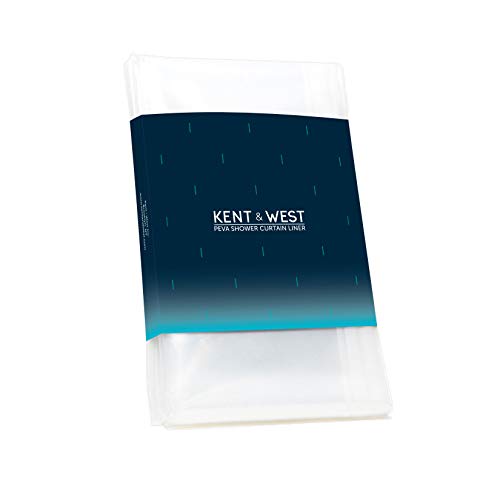 Kent & West - PEVA Shower Curtain Liner | PVC Free | Clear & Durable | Metal Grommets | 9 Gauge | Bottom Magnets | 84" W x 72" H (Extra Wide) - size: 84"W x 72"L (Pack of 1)