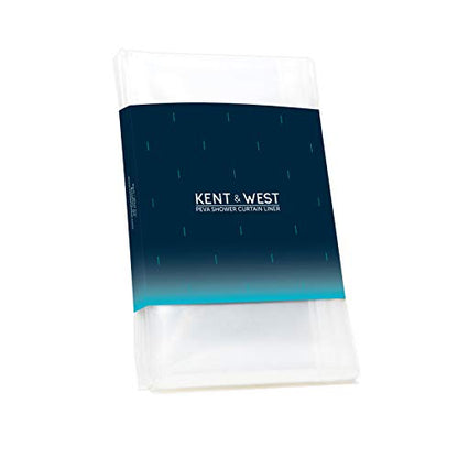 Kent & West - PEVA Shower Curtain Liner | PVC Free | Clear & Durable | Metal Grommets | 9 Gauge | Bottom Magnets | 84" W x 72" H (Extra Wide) - size: 84"W x 72"L (Pack of 1)