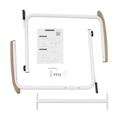 Chair Lift Assist for Elderly, Couch Stand Assist for Seniors Standing Aids Supports Devices, Heavy Duty Mobility Assistance Frame Freestanding, Bathroom Toilet Safety Rail 330 lbs Capacity, Ergonomic Handles White, 24" x 19.5" x 25.6"