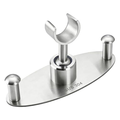 Handheld Shower Head Holder, Shower Head Holder, Handheld Shower Head Holder with 2 Non-Slip Hooks, Stainless Steel Wall Mount Shower Bracket for Bathroom(Oval Shape)