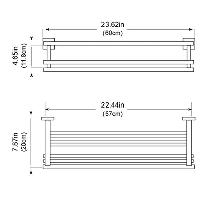 Bathroom Towel Rack 24 Inch Tower Holder with Double Towel Bar Polished Chrome Towel Rack Wall Mounted SUS304 Stainless Steel Hotel Towel Shelf Modern Towel Hanger - color: Polished Chrome, size: 24 Inch/ 60cm