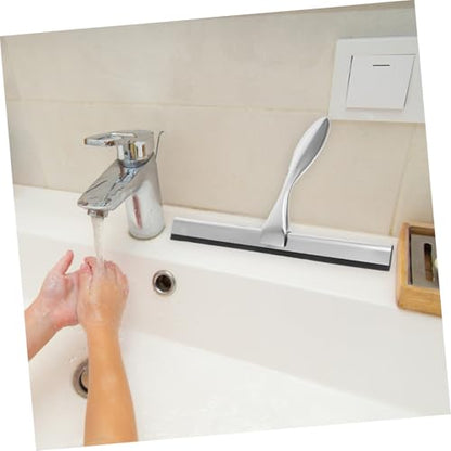 Shower Squeegee with Hook Holder for Bathroom Glass Stainless Steel Wiper Scraper 10-inch Blade for Mirrors and Tiles Streak-Free Design for Home Use