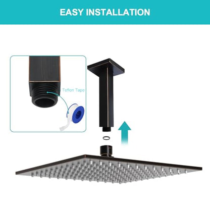 Enga Brass 6-Inch Straight Shower Arm with Flange, Oil Rubbed Bronze - color: Oil Rubbed Bronze, style: 6 Inch