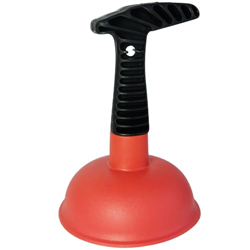 Mini Sink Plunger with Short Handle - Heavy Duty Rubber Cup & Powerful Suction for Clogged Sinks, Showers, Tubs & Bathroom Drains - Compact & Space Saving - Yellow