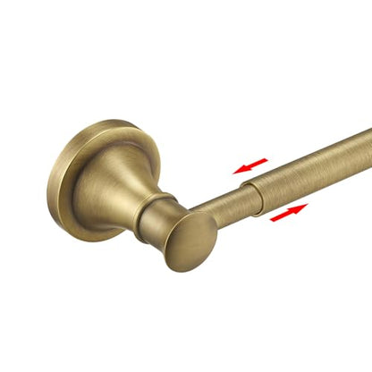 Towel Racks for Bathroom Wall Mounted Bath Towel Bar Antique Brass | Adjustable 16-26 In, Wall Mounted Towel Holder, Stainless Steel, Rustproof, Towel Bar Rod Hanger Hardware Accessories Hotel - color: Antique Brass
