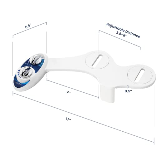LUXE Bidet NEO 120 - Bidet Attachment for Toilet Seat, Blue | Non-Electric, Single Nozzle, Self-Cleaning, Adjustable Water Pressure, Rear Wash - color: Blue
