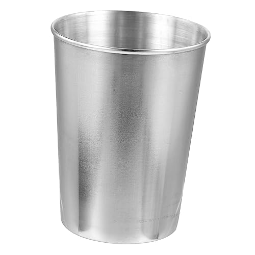 Healifty Stainless Steel Water Cup Tumbler for Beverages Mouthwash and More Stylish Silver Design for Home Parties and Washrooms - size: 8.50X6.00X6.00CM