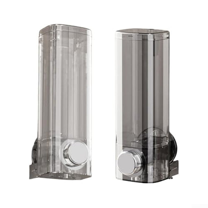 Wall-Mounted Soap Dispenser, 450ml Suction Cup No Drill Installation Gel Dispenser PET Material Space Saving Design for Bathroom Shower(Transparent) - size: Transparent