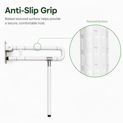 30-Inch Flip-Up Toilet & Shower Standing Assist Grab Bar for Seniors | Toilet Safety Rails, Foldable Grab Bar, Wall Mounted Handle for Elderly & Handicap, disabled aid, nonslip grip, well price