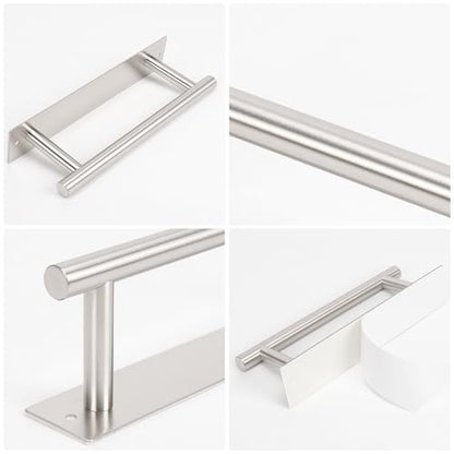 NearMoon Self Adhesive Hand Towel Holder/Towel Ring, Stainless Steel Hand Towel Bar Rustproof Stick on Wall-Towel Rack for Bathroom/Kitchen, Sticky and Wall Mounted (1, Brushed Nickel) - color: Brushed Nickel