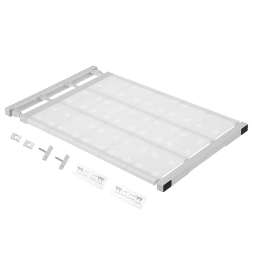 HARFINGTON Expandable Closet Tension Shelf 23.62" to 39.37" Adjustable Closet Organizer 2.5" x 13.78" Flower Pattern Storage Rack for Wardrobe Cupboard Kitchen Bedroom - size: 60cm to 100cm