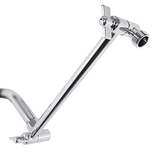NearMoon Adjustable Shower Arm Universal Connection, Extension Arm, Adjust Angle to Upgrade Shower Experience, Easy to Install, Anti-leak (11 Inch, Chrome Finish) - color: Chrome Finish, style: 11 Inch Adjustale