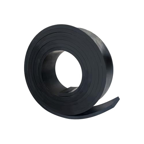 Black Solid Rubber Strip, 1/4 (.25)" Thick X 2" Wide X 10'Long | Solid Flat Rubber Roll for Anti-Slip, Anti-Vibration DIY Gaskets Crafts Sealing Supports Protection - size: 2"X10'X1/4,No Adhesive