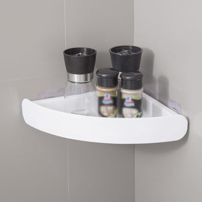 jojofuny 2Pcs Wall Corner Shelf for Bathroom Plastic Triangle Storage Racks with Drainage Design Easy Install Strong Adhesion Space-Saving Organizer for Shower Shampoo and Toiletries