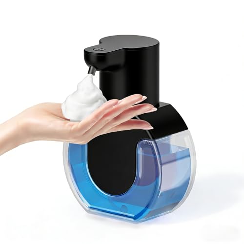 Automatic Soap Dispenser Touchless,Rechargeable Foaming Soap Dispenser,15oz/420ml Smart Hand Soap Dispensers,4-Level Adjustable,Wall Mount for Bathroom Kitchen Dish Soap,Hands-Free (Black) - color: Black, style: Foam