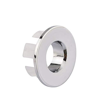 Sink Basin Trim Overflow Cover Brass Insert in Hole Round Caps Chrome 3 PCS - color: Chrome 3 Pcs