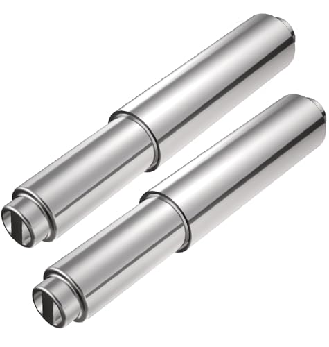 TuoxinEM 2 Pieces Universal Plastic Spring Loaded Toilet Paper Holder Roller Replacement, Chrome (Silver)