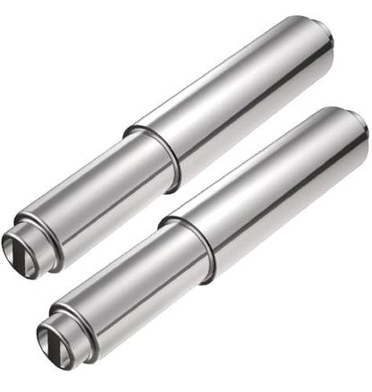 TuoxinEM 2 Pieces Universal Plastic Spring Loaded Toilet Paper Holder Roller Replacement, Chrome (Silver)