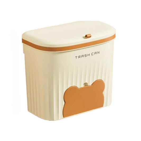8.5/12L Kitchen Wastebasket Under Sink Wall Mounted Trash Can with Lid Bathroom Trash Bin Garbage Can for Cabinet Compost Bin(Yellow,Small) - color: Yellow, size: Small