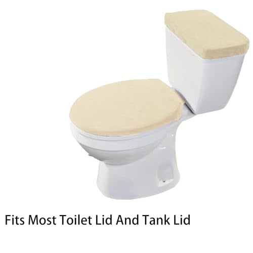 Madeals Long Memory Foam Bathroom Rug Set 5 Piece with Toilet Lid Cover and Tank Cover Set Beige - color: Beige, size: 20"x46"/20"x32"/Contour/Lid Cover/Tank Cover