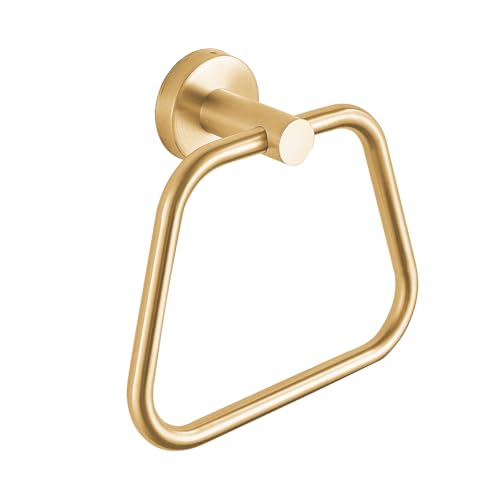 Bath Towel Ring, Bathroom Hardware Towel Holder, Gold Towel Ring for Bathroom, Modern Trapezoid Wall Mounted Towel Hanger, 304 Stainless Steel (Gold) - color: Gold