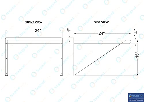 AmGood 24 in. x 24 in. Stainless Steel Wall Shelf | NSF | Metal Shelving | Garage, Laundry, Storage, Utility Room | Restaurant, Commercial Kitchen - size: 24 in. x 24 in.