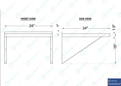 AmGood 24 in. x 24 in. Stainless Steel Wall Shelf | NSF | Metal Shelving | Garage, Laundry, Storage, Utility Room | Restaurant, Commercial Kitchen - size: 24 in. x 24 in.
