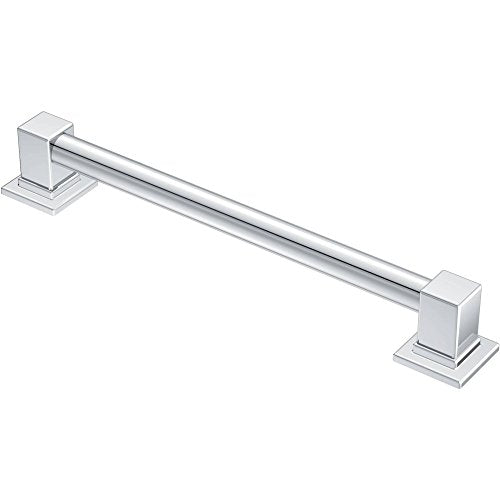Moen YG8812CH Bathroom Safety 12-Inch Stainless Steel Modern Bathroom Grab Bar, Chrome - color: Chrome, size: 12 Inch