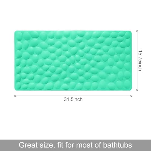 Non-Slip Bathtub Mat OTHWAY Soft Rubber Bathroom Bathmat with Strong Suction Cups (Fruit Green, 16x31.5 inch) - color: Fruit Green, size: 31.5" x 16" (Rectangular)