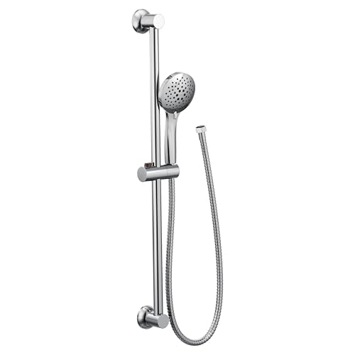 Moen Chrome Eco-Performance 5-Function Handheld Removable Shower Head, Adjustable 30-Inch Slide Bar and 69-Inch Long Hose, 3558EP - color: Chrome