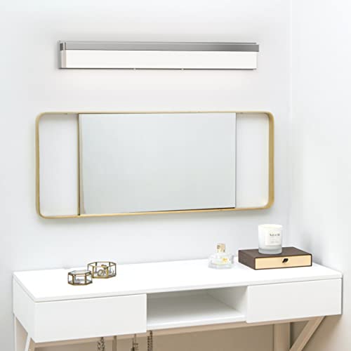 LED Bathroom Vanity Light Fixture Over Mirror 32.3 inch Modern Rectangle Finishing Bath Vanity Lighting Bar 4000K Daylight Wall Sconce (Chrome) - color: Chrome, size: 32 inch