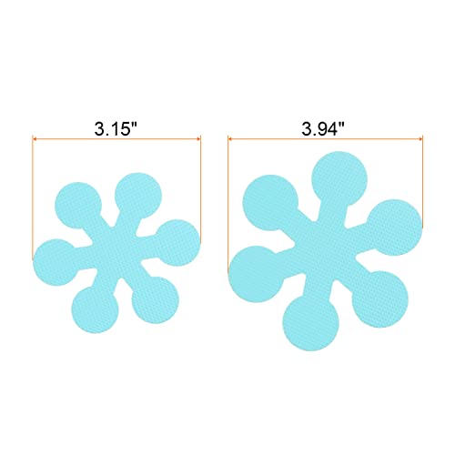 HARFINGTON 1 Set(20pcs) Non Slip Bathtub Stickers Bath Shower Floor 3.15" 3.94" Anti-Slip Sticker Tape Snowflake Style Decals for Bathroom Kitchen Bathtub Treads Stairs, Blue - color: Blue