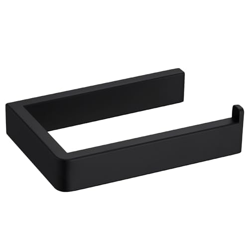 Angle Simple Toilet Paper Holder Matte Black, Bathroom Paper Roll Holder | SUS304 Stainless Steel Tissue Hanger Dispenser for Restroom, Screw Wall Mount - color: Matte Black