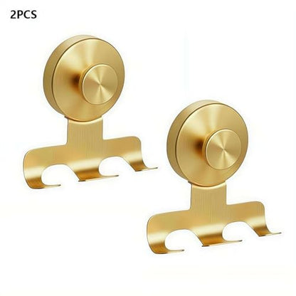 Suction Cup Razor Holder, Stainless Steel Wall Mount Hooks, Heavy-Duty No-Drill Shower Hooks for Razor,Towel,Loofah, Shaver Holder (Silver 2 Pcs) - color: Silver