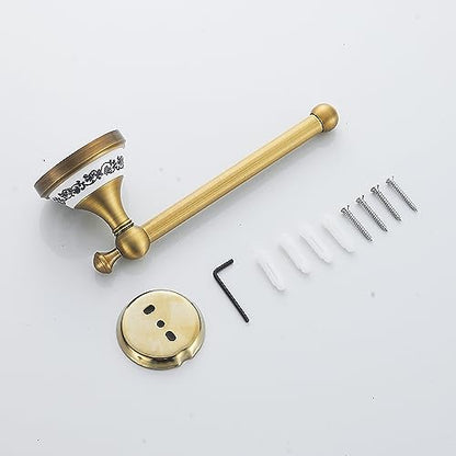 Toilet Paper Holder, Bathroom Toilet Paper Roll Holder Antique Bronze Brass Wall Mounted Bathroom Hardware Accessories,Porcelain Design - color: Toilet Paper Holder