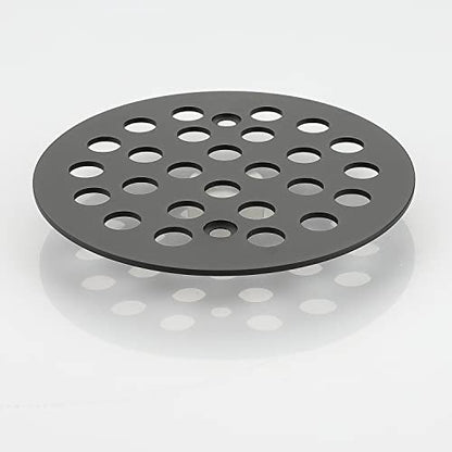 4-1/4 Inch Screw-in Round Shower Drain Cover Replacement Floor Drainer Grate with Screws Matte Black - color: Matte Black