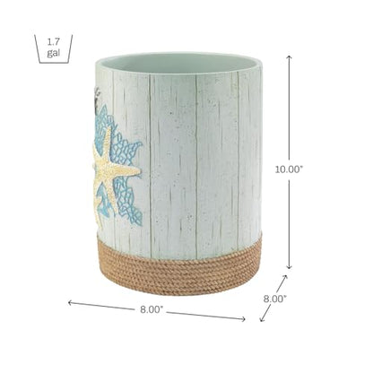 Avanti Linens - Waste Basket, Decorative Trash Can, Coastal Inspired Bathroom Decor (Beachcomber Collection) - size: Wastebasket