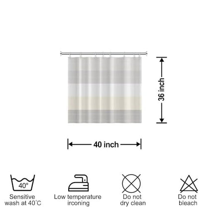 Boho Beige Brown Striped Small Bathroom Window Curtain 40" Wx36 L | Gray Bohemian Geometric, Polyester Waterproof, Machine Washable, Kitchen Dishwasher Cabinet , Easy to Install with 8 Hooks - color: Beige, size: 40"W x 36"L (Pack of 1)