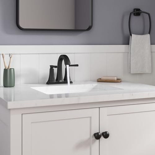 American Standard 7426201.243 Belmeade Two-Handle 4-Inch Centerset Bathroom Faucet, 1.2 GPM, Matte Black - color: Matte Black