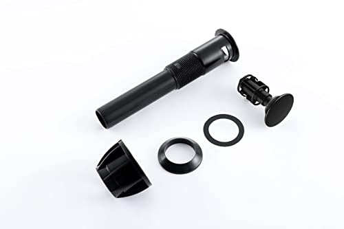 Bathroom Sink Drain, Pop Up Drain Stopper with Overflow, Lavatory Vanity Vessel Sink Drain Assembly, Matte Black - color: Black