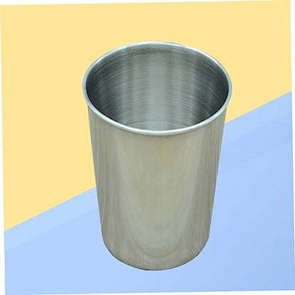 2pcs Stainless Steel Water Cups Brushed Bathroom Tumblers for Beverages Toothbrushes and Multi Use and Easy to Clean - size: 6X6cm