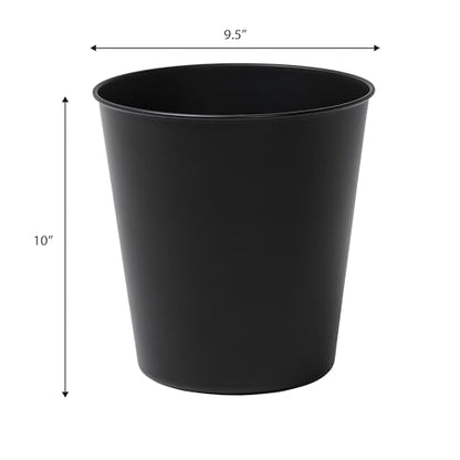 happimess Nolan 2 Gal Smooth Steel Wastebasket, Matte Black | 10" Height, Lidless Open Top, Fingerprint Resistant, Powder Coated Finish, Small Space Design - color: Matte Black, size: Set of 1