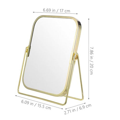 Mipcase Dual-Sided 7.87x6.10x2.71In Swivel Vanity Mirror – 1X & 2X Magnification for Precise Eyebrow Shaping, 360° Rotation for Bathroom, Bedroom, Dresser