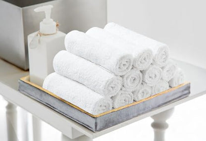 Avalon Towels White Washcloths Bulk Pack of 36 (12x12 inches) - 100% Cotton Washcloths & Face Towels - Highly Absorbent & Soft Wash Cloths for Showering, Wash Rags for Body & Face Cloths - color: White