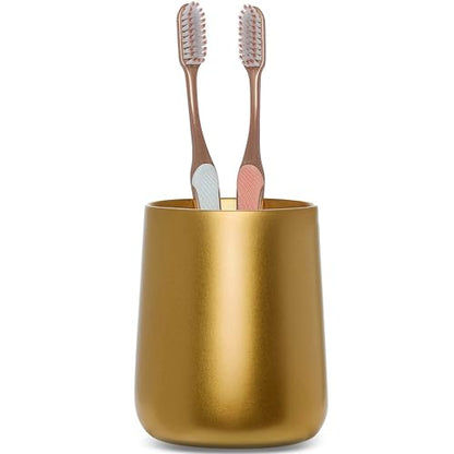 Yew Design Gold Bathroom Toothbrush Holder Cup - Round - color: Round Gold