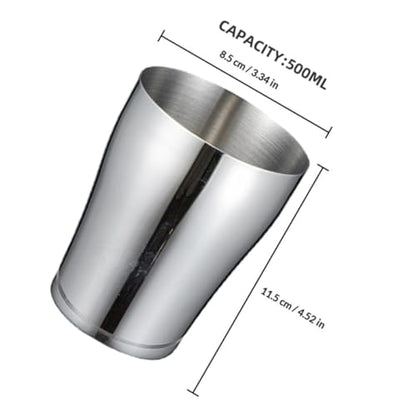 PRETYZOOM Stainless Steel Toothbrush Cup 500ml Silver Metal Bathroom Cup with Smooth Surface and Stackable Design for Celebrating Christmas and Birthdays