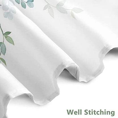 AWERT Plant Shower Curtain for Bathroom Sage Green Eucalyptus Waterproof Quick-Drying Green Leaves Shower Curtain Set with Hooks 60x72 Inch - color: Green, size: 60"W x 72"L (Pack of 1)