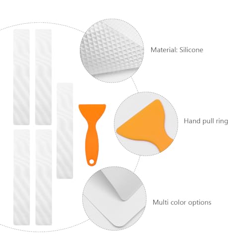 LIFKOME 5pcs Slip Shower Stickers Self Adhesive Tape Strips with Scraper for Bathtubs and Stairs Non Fade Non Skid Grip for Safety and Slip Prevention